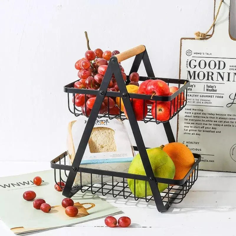 2-Tier Fruit Storage Basket for Tabletop Display