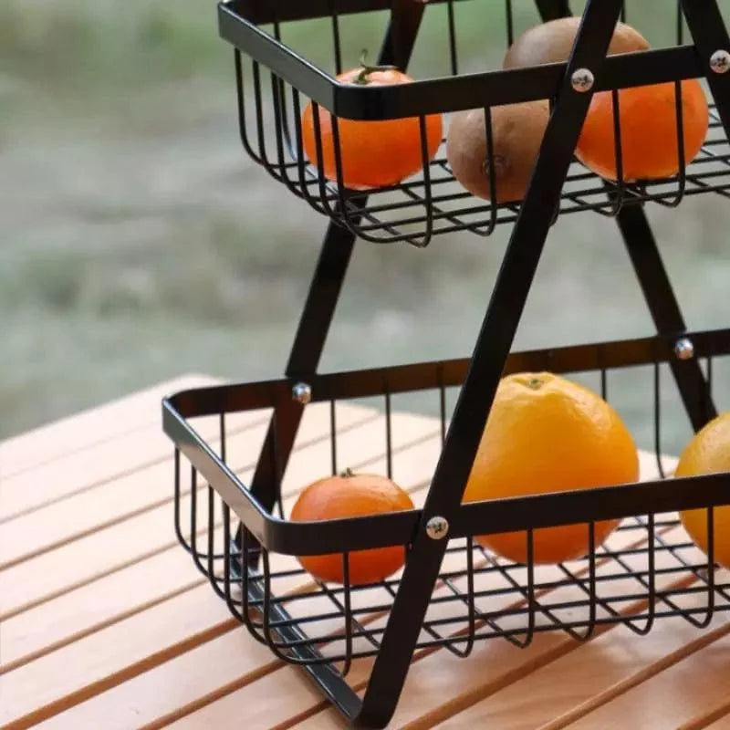 2-Tier Fruit Storage Basket for Tabletop Display