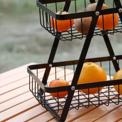 2-Tier Fruit Storage Basket for Tabletop Display