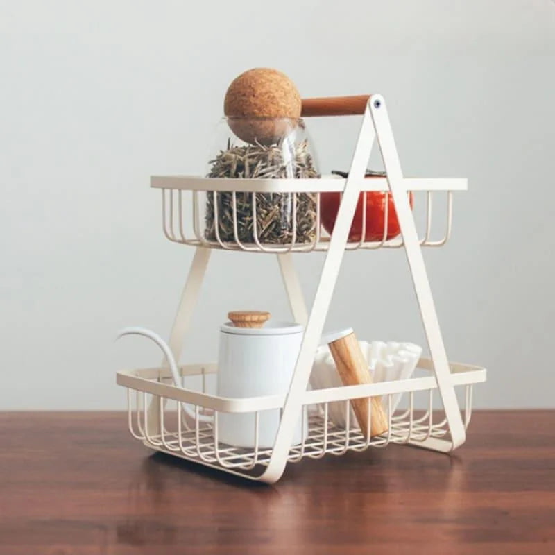 2-Tier Fruit Storage Basket for Tabletop Display