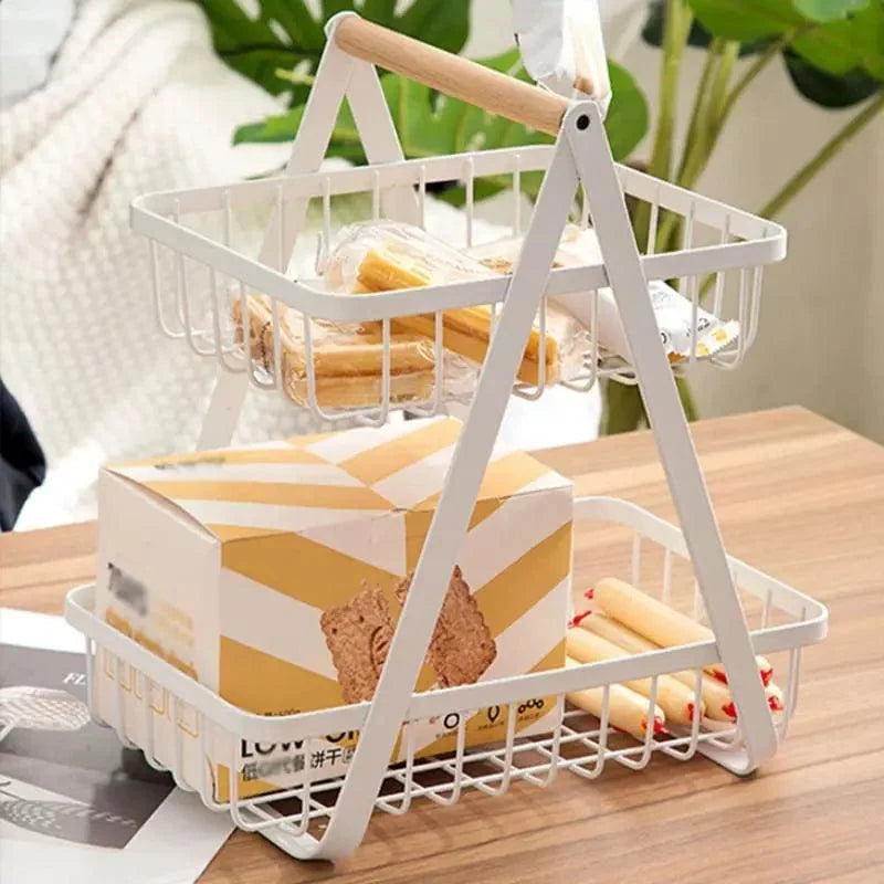 2-Tier Fruit Storage Basket for Tabletop Display