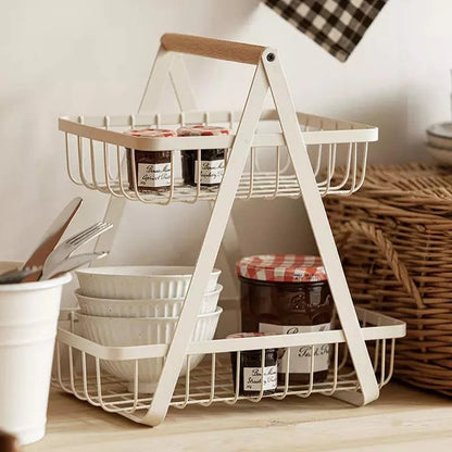 2-Tier Fruit Storage Basket for Tabletop Display