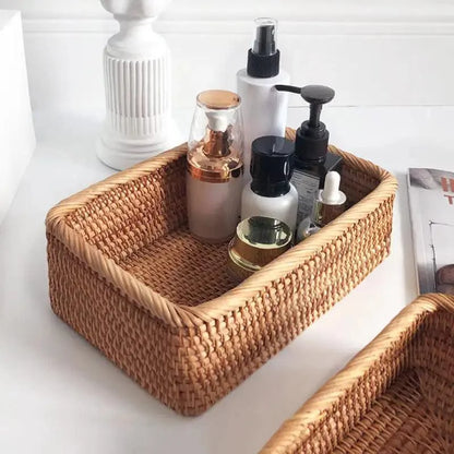Handcrafted Rattan Straw Storage Basket for Natural Home Décor