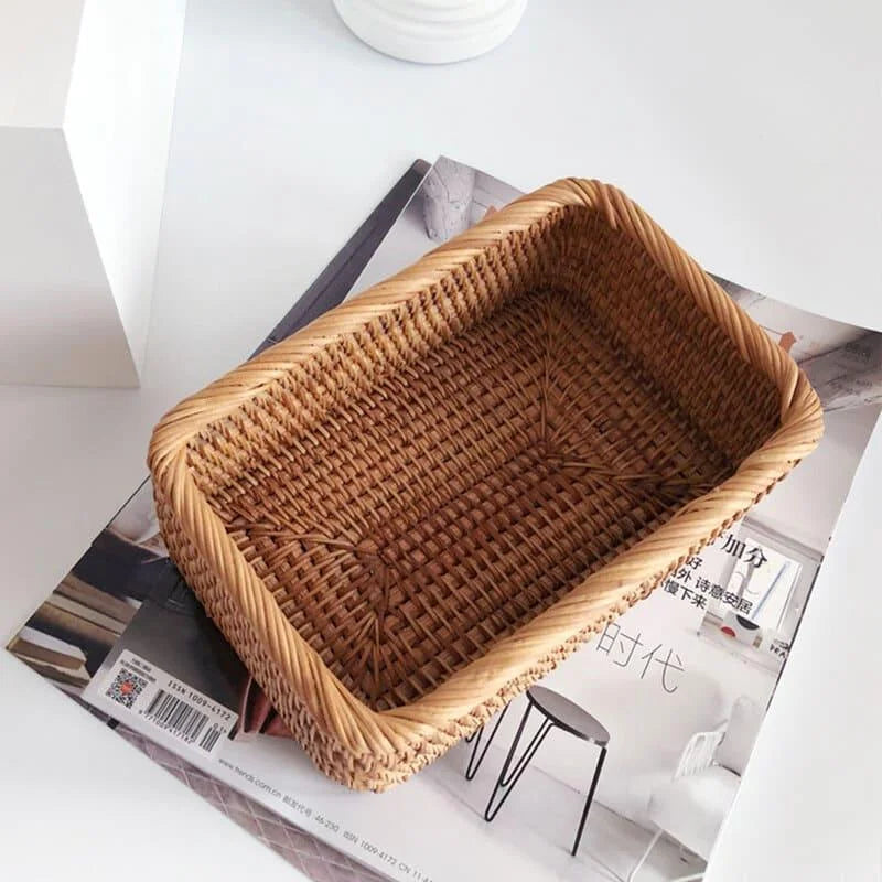 Handcrafted Rattan Straw Storage Basket for Natural Home Décor