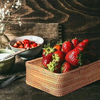 Handcrafted Rattan Straw Storage Basket for Natural Home Décor