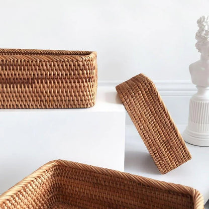 Handcrafted Rattan Straw Storage Basket for Natural Home Décor