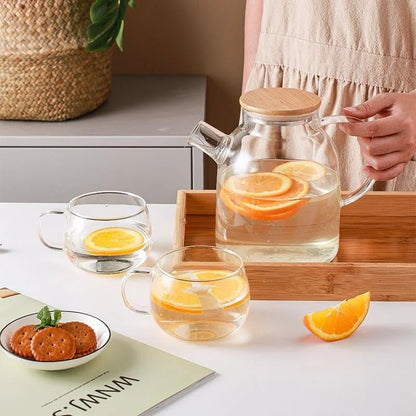 Borosilicate Glass Teapot with Bamboo Lid - 1L by Monzzi