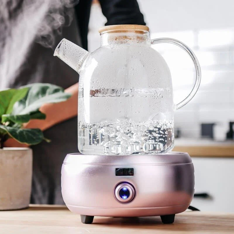 Monzzi 1L Borosilicate Glass Teapot with Bamboo Lid