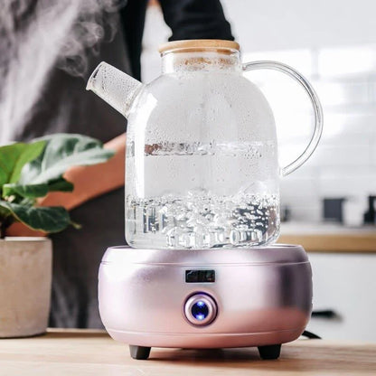 Monzzi 1L Borosilicate Glass Teapot with Bamboo Lid