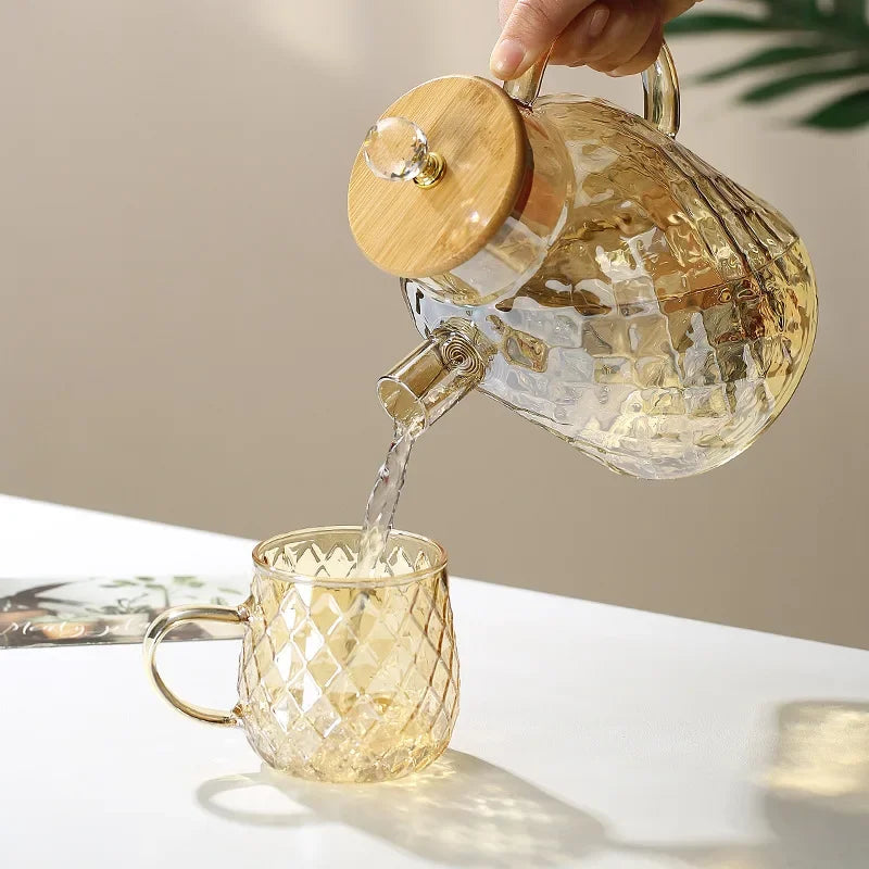 Borosilicate Glass Teapot with Diamond-Inox Lid for Monzzi Tea