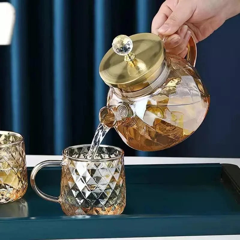 Borosilicate Glass Teapot with Diamond Inox Lid for Monzzi Tea