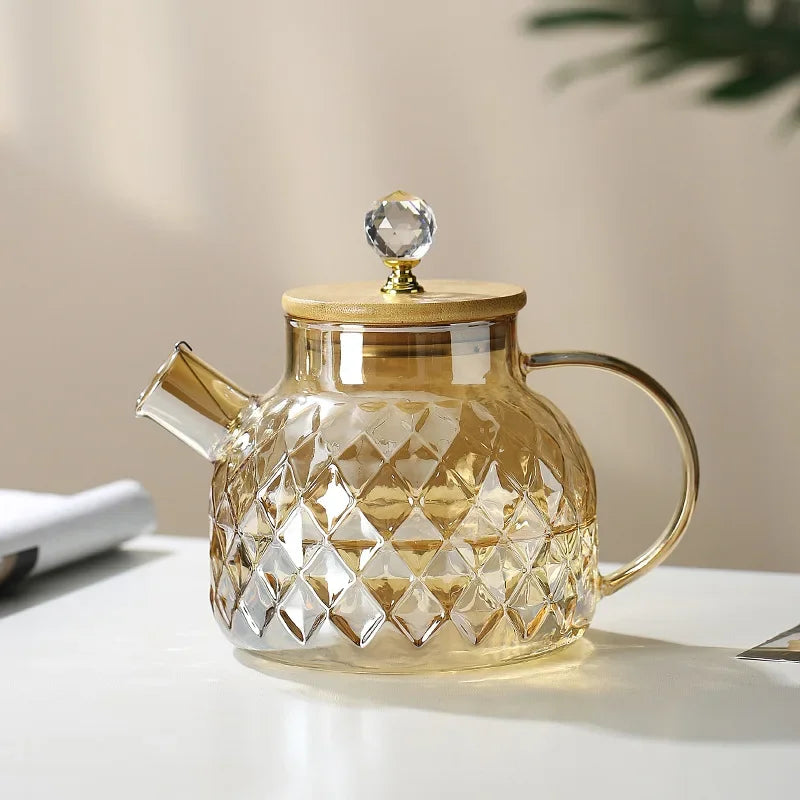 Borosilicate Glass Teapot with Diamond Inox Lid for Monzzi Tea