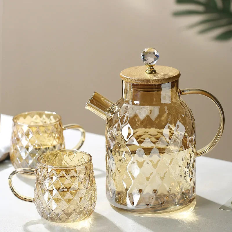 Borosilicate Glass Teapot with Diamond-Inox Lid for Monzzi Tea