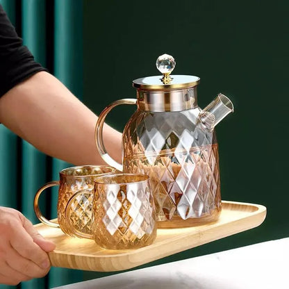 Borosilicate Glass Teapot with Diamond-Inox Lid for Monzzi Tea