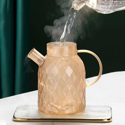 Borosilicate Glass Teapot with Diamond Inox Lid for Monzzi Tea