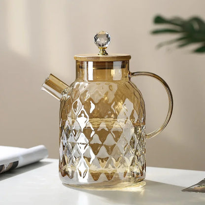 Borosilicate Glass Teapot with Diamond-Inox Lid for Monzzi Tea