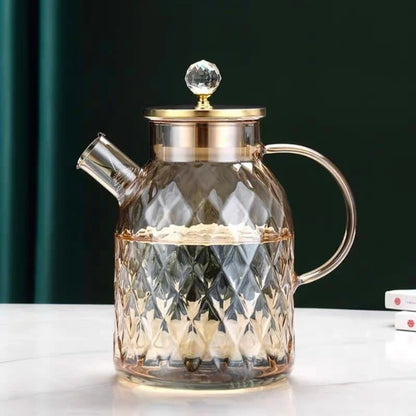 Borosilicate Glass Teapot with Diamond-Inox Lid for Monzzi Tea