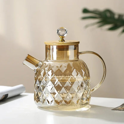 Borosilicate Glass Teapot with Diamond Inox Lid for Monzzi Tea