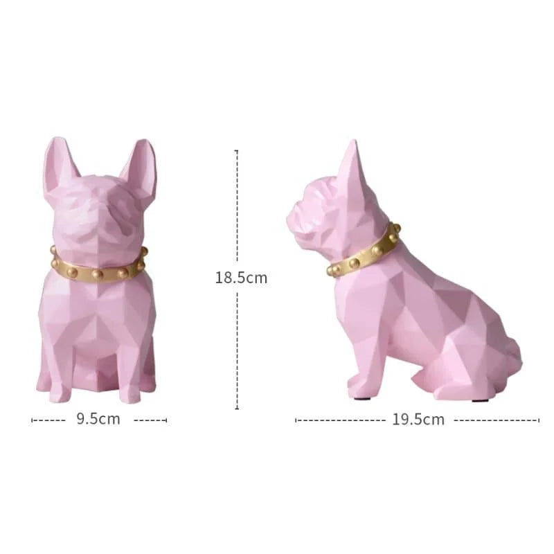 Rustic French Bulldog Resin Coin Bank for Charming Table Decor