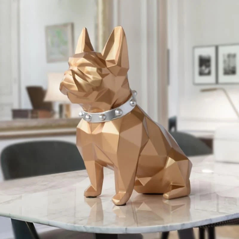 Rustic French Bulldog Resin Coin Bank for Charming Table Decor