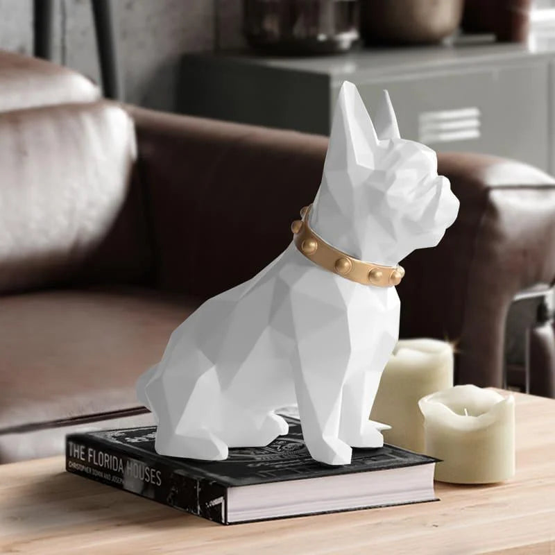 Rustic French Bulldog Resin Coin Bank for Charming Table Decor