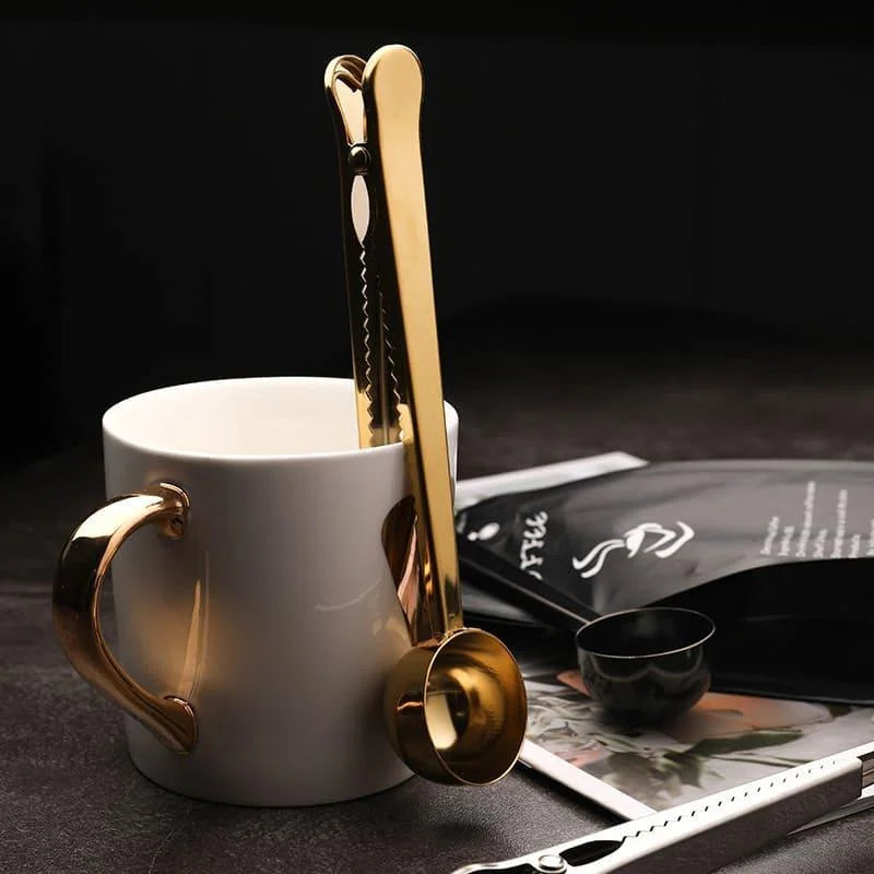 Versatile Stainless Steel Coffee Spoon with Monzzi Packaging Clip