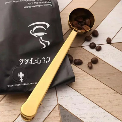 Versatile Stainless Steel Coffee Spoon with Monzzi Packaging Clip