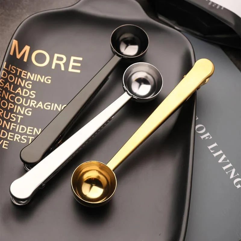 Versatile Stainless Steel Coffee Spoon with Monzzi Packaging Clip