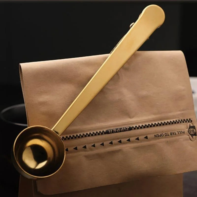 Versatile Stainless Steel Coffee Spoon with Monzzi Packaging Clip