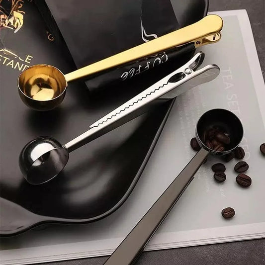 Versatile Stainless Steel Coffee Spoon with Monzzi Packaging Clip