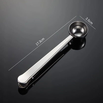 Versatile Stainless Steel Coffee Spoon with Monzzi Packaging Clip