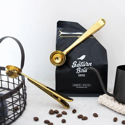 Versatile Stainless Steel Coffee Spoon with Monzzi Packaging Clip