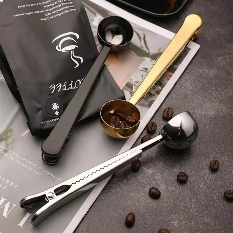 Versatile Stainless Steel Coffee Spoon with Monzzi Packaging Clip