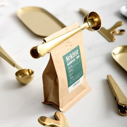 Versatile Stainless Steel Coffee Spoon with Monzzi Packaging Clip