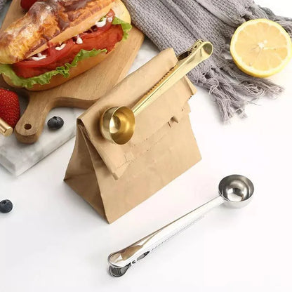Versatile Stainless Steel Coffee Spoon with Monzzi Packaging Clip