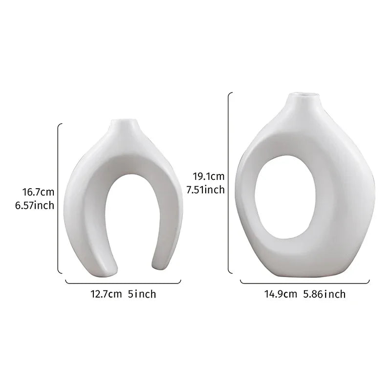 Pair of Elegant Couple Vases for Living Room and Console Table Decor