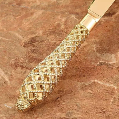Elegant Gold Cake Spatula and Knife Duo