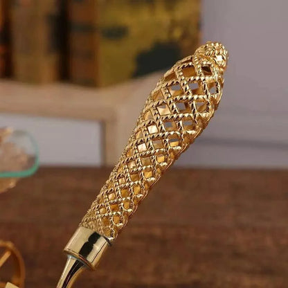 Deluxe Golden Cake Spatula and Knife Set