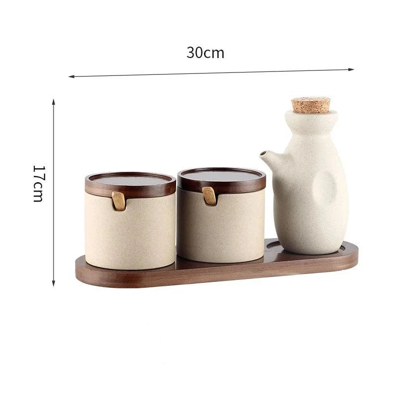 Monzzi White Ceramic Spice Jar Set - Kitchen Organizer