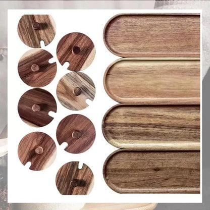 Glass Jar Set with Wooden Lids for Kitchen Organization