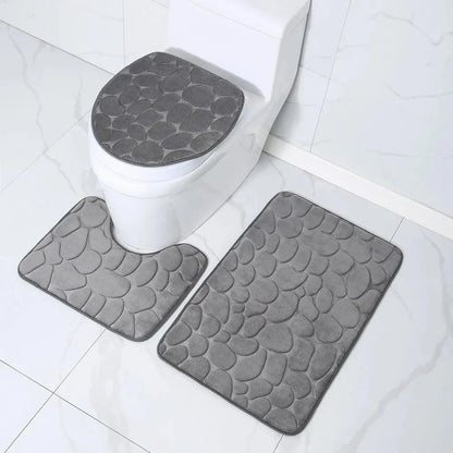 Set of 3 Absorbent Non-Slip Bath Rugs - Monzzi Collection
