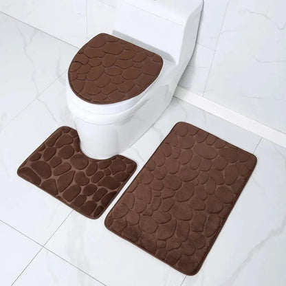 Set of 3 Absorbent Non-Slip Bath Rugs - Monzzi Collection