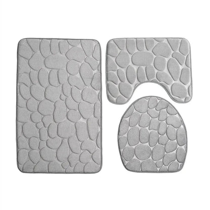 Set of 3 Absorbent Non-Slip Bath Rugs - Monzzi Collection