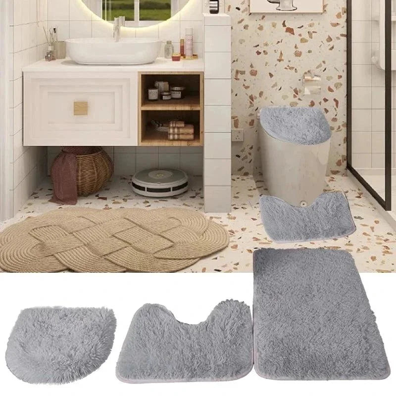3-Piece Non-Slip Microfiber Bathroom Mat Set