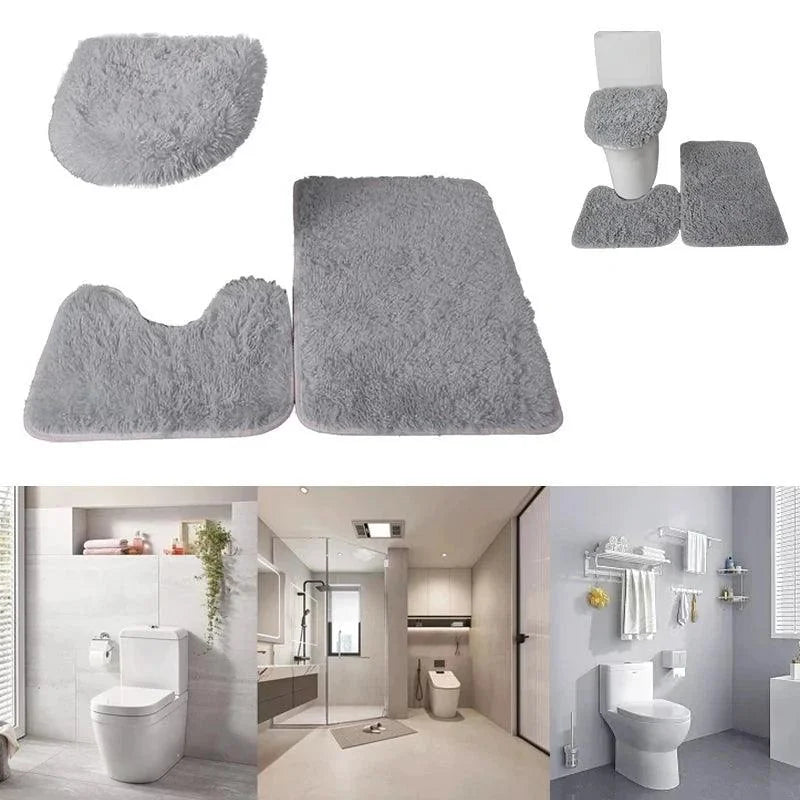 3-Piece Non-Slip Microfiber Bathroom Mat Set