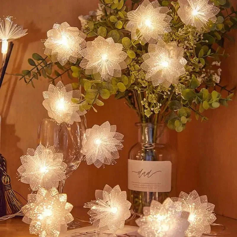 Christmas Floral LED String Lights - Decorative Light String