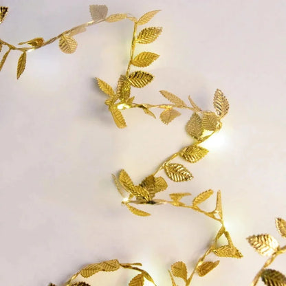 Monzzi Golden Leaf Decorative LED String Lights