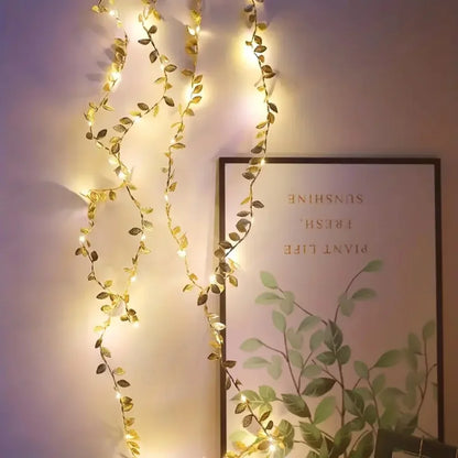 Monzzi Golden Leaf Decorative LED String Lights