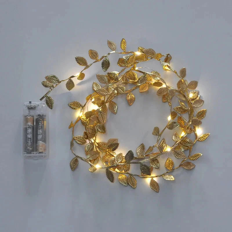 Monzzi Golden Leaf Decorative LED String Lights