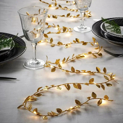 Monzzi Golden Leaf Decorative LED String Lights